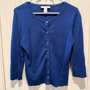 White House Black Market Navy Button Cardigan